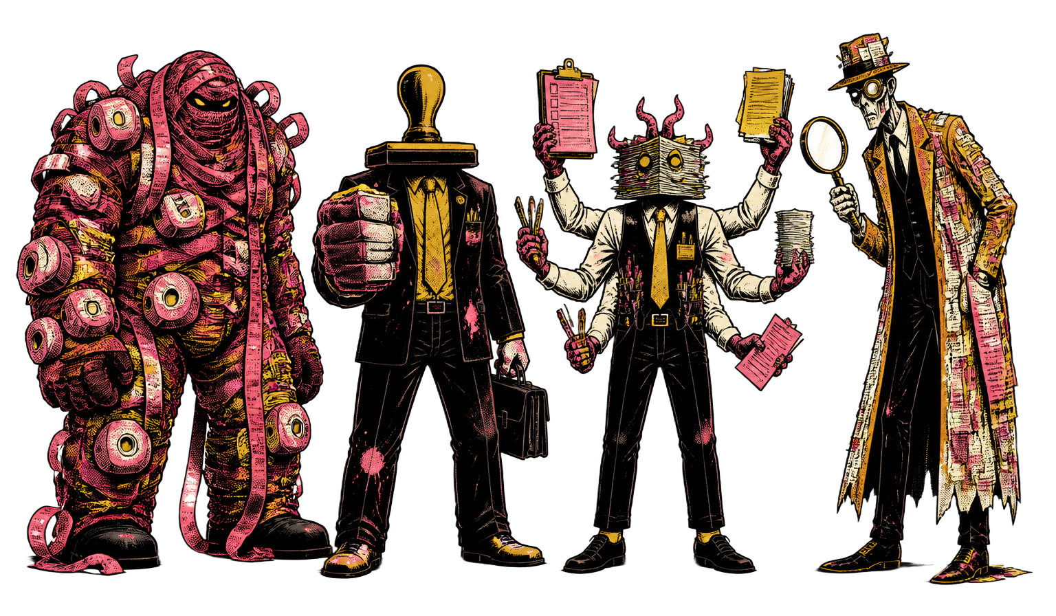 Four compliance villains: red tape, the stamp, form fiend and the auditor